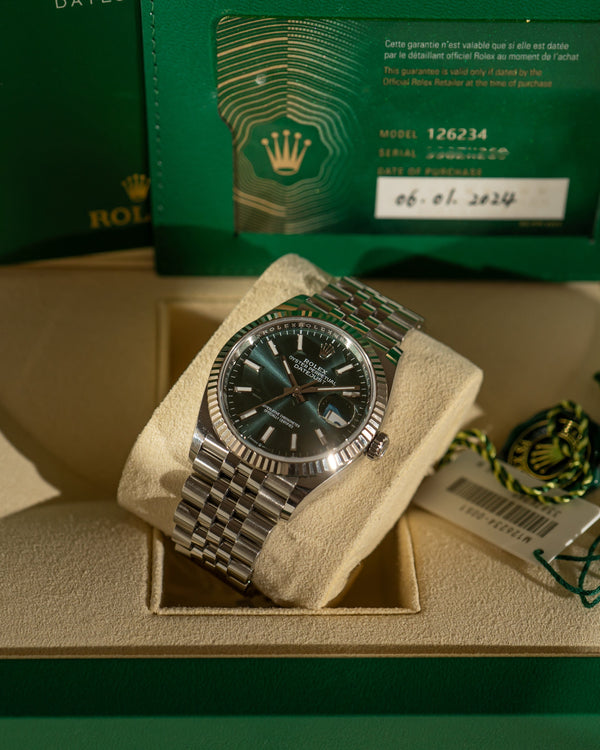 Rolex Datejust 36 126234 – Mint Green Dial – Full Set (2024)