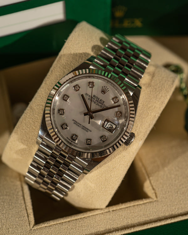Rolex Datejust 36 126234 – Mother of Pearl Diamond Dial – Full Set (2020)