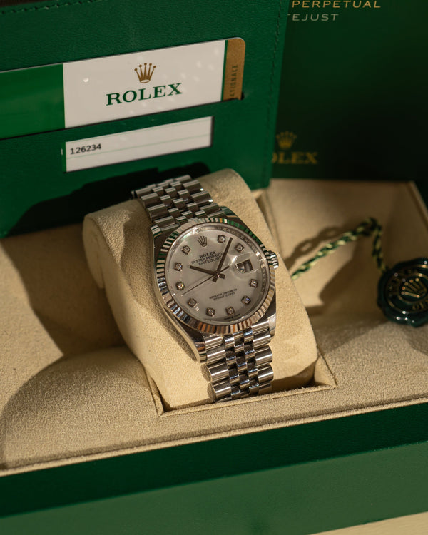 Rolex Datejust 36 126234 – Mother of Pearl Diamond Dial – Full Set (2020)