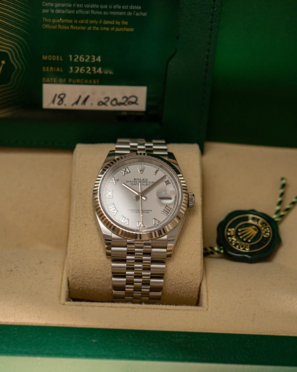 Rolex Datejust 36 126234 - White Roman Dial - Jubilee - Full Set (2022)
