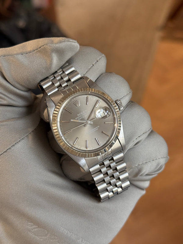 Rolex Watch Datejust 36 16030 - Grey Dial - Jubilee - Box & Papers - 1981