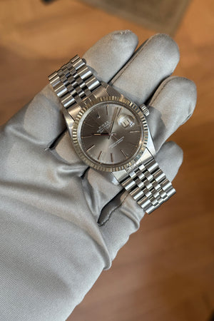 Rolex Watch Datejust 36 16030 - Grey Dial - Jubilee - Box & Papers - 1981