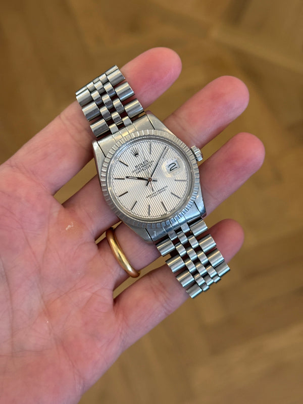 Rolex Watch Datejust 36 16030 - Silver Tapestry Dial Jubilee - Watch Only - 1984