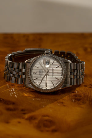 Rolex Watch Datejust 36 16030 - Silver Tapestry Dial Jubilee - Watch Only - 1984