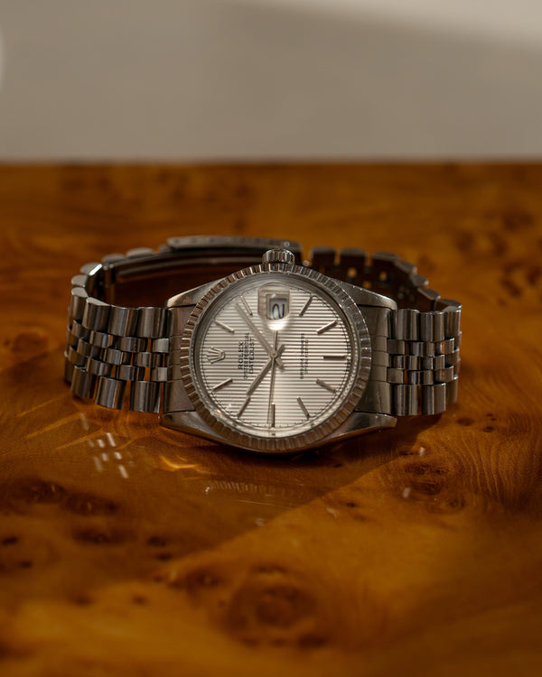 Rolex Watch Datejust 36 16030 - Silver Tapestry Dial Jubilee - Watch Only - 1984