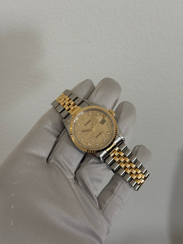 Rolex Watch Datejust 36 16233 - Champagne Jubilee Diamond Dial - RSC Warranty to 2028 (1991)
