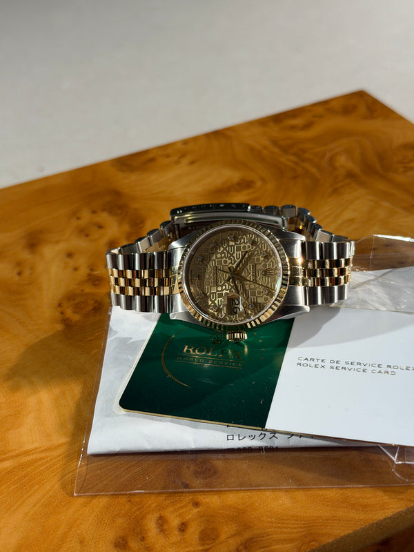 Rolex Watch Datejust 36 16233 - Champagne Jubilee Diamond Dial - RSC Warranty to 2028 (1991)