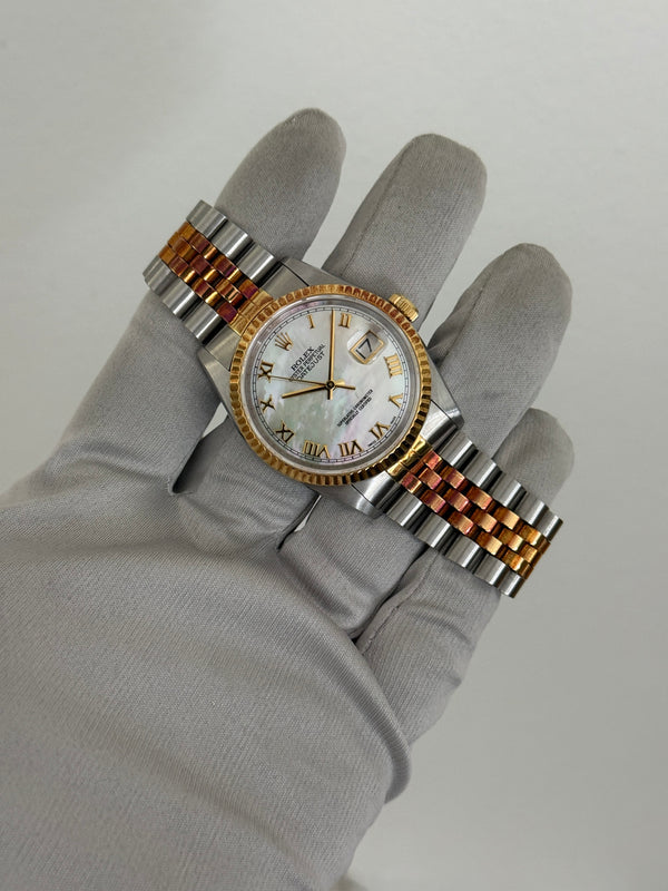 Rolex Watch Datejust 36 16233 - Mother of Pearl Dial - Two-Tone Rolesor - Box & Papers - 1996