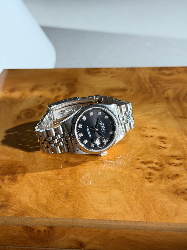 Rolex Watch Datejust 36 16234 - Black Diamond Dial - Jubilee - Watch Only (2000)