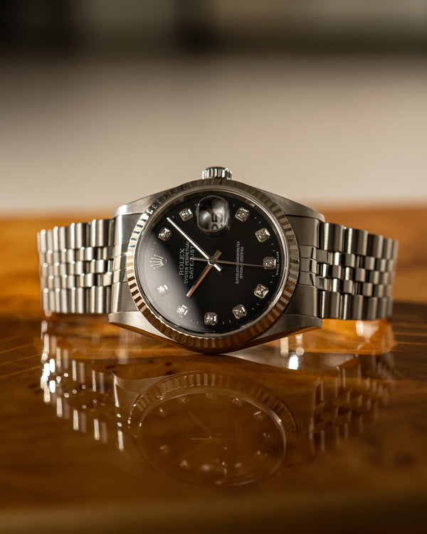 Rolex Watch Datejust 36 16234 - Black Diamond Dial - Jubilee - Watch Only (2000)