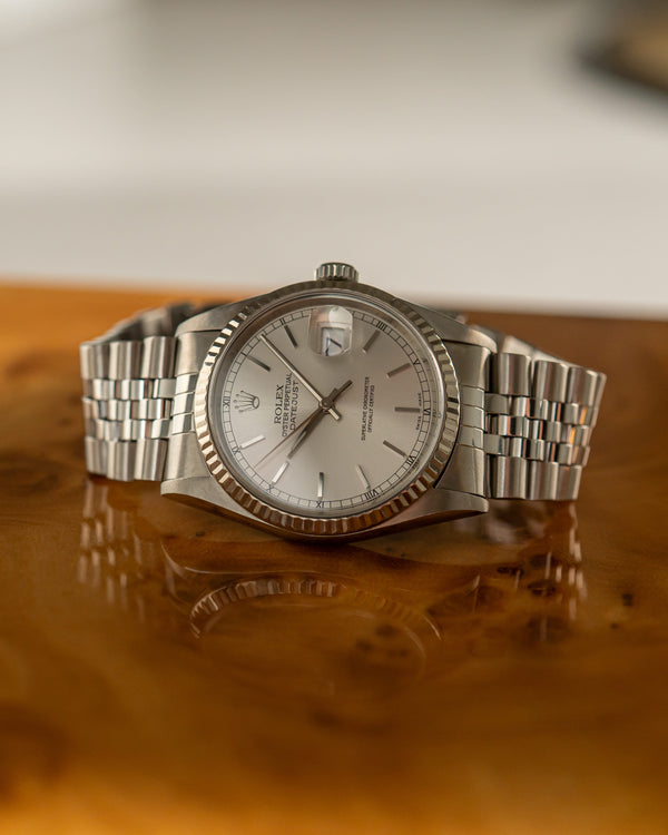 Rolex Watch Datejust 36 16234 - Silver Stick Dial on Jubilee - Watch Only - c. 2000
