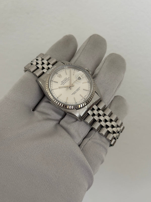 Rolex Watch Datejust 36 16234 - Silver Stick Dial on Jubilee - Watch Only - c. 2000