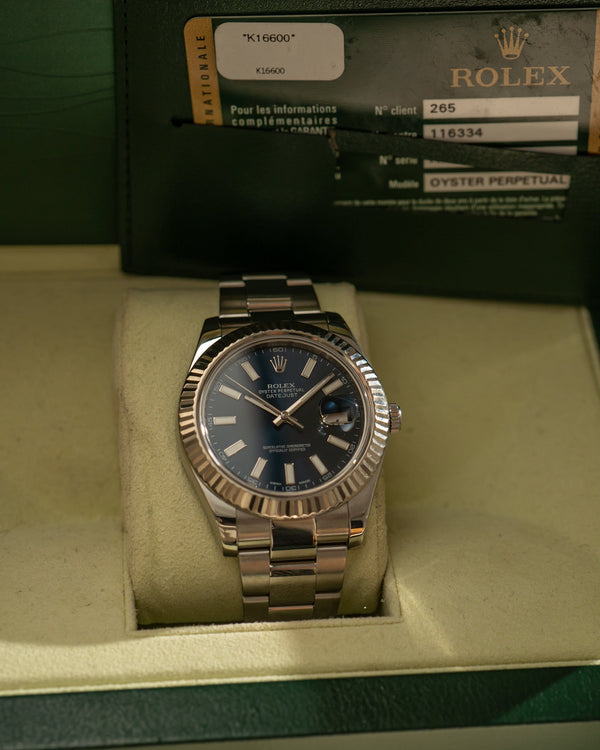 Rolex Datejust 41 116334 - Blue Dial - Full Set (2014)