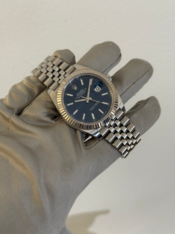Rolex Watch Datejust 41 126334 - Blue Dial Fluted Bezel Jubilee - Box & Card - 2022