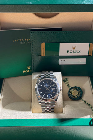 Rolex Watch Datejust 41 126334 - Blue Dial Jubilee - Full Set - 2019