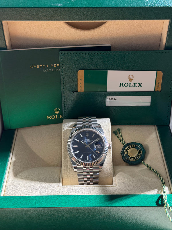 Rolex Watch Datejust 41 126334 - Blue Dial Jubilee - Full Set - 2019