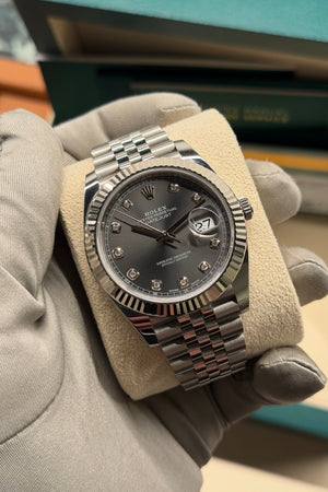 Rolex Datejust 41 126334 - Rhodium Diamond Dial - Jubilee - Full Set (2018)
