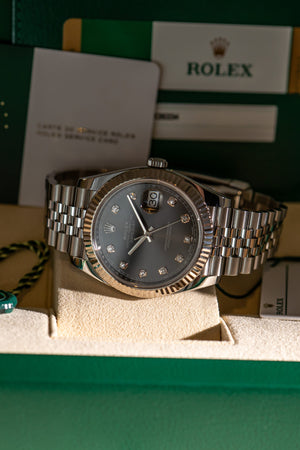 Rolex Watch Datejust 41 126334 - Rhodium Diamond Dial Jubilee - Full Set (2018)