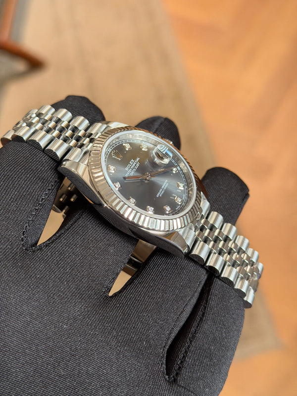 Rolex Watch Datejust 41 126334 - Rhodium Diamond Dial Jubilee - Full Set (2018)