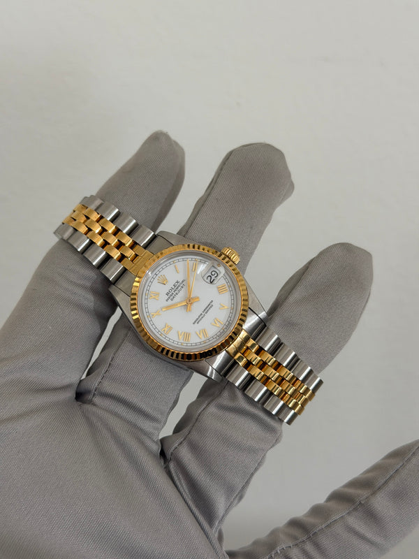 Rolex Watch Datejust 68273 - Two-Tone White Roman Dial - Papers & Tags - 1993