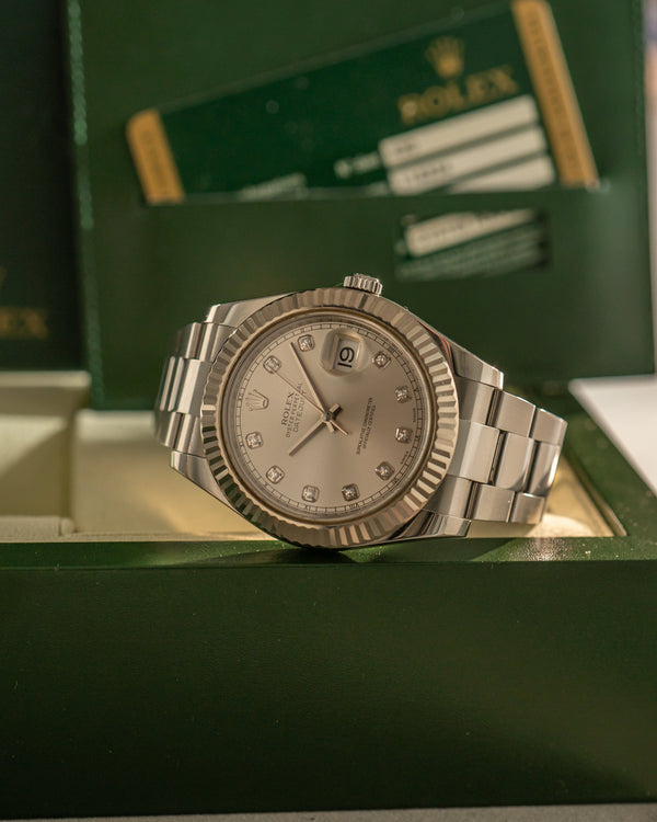 Rolex Datejust II 116334 - Silver Diamond Dial - Box & Card (2013)