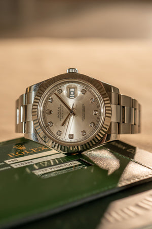 Rolex Datejust II 116334 – Silver Diamond Dial – Papers (2013)