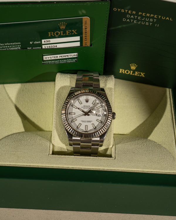 Rolex Datejust II 116334 – White Dial – Box & Papers (2014)
