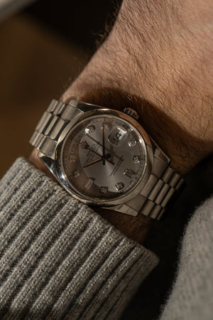 Rolex Day-Date 118209 – Grey Diamond Dial (Circa 2001)