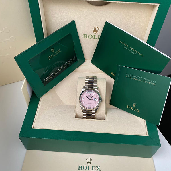 Rolex Day-Date 128239 Opal - Pink Diamond Dial - Full Set (2023)