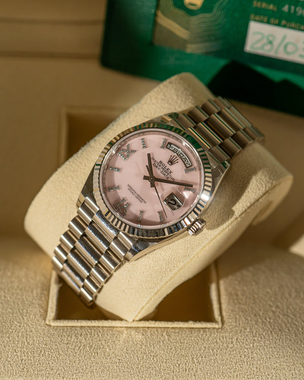 Rolex Day-Date 128239 Opal - Pink Diamond Dial - Full Set (2023)