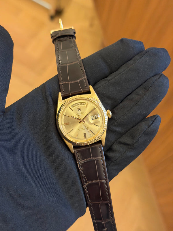 Rolex Watch Day-Date 1803 - Yellow Gold Champagne Dial - RSC Service Papers - 1967