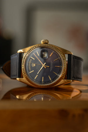 Rolex Watch Day-Date 1803 - Yellow Gold - Matte Blue Dial - Watch Only - ca. 1973