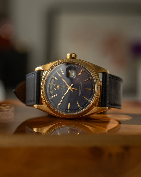 Rolex Watch Day-Date 1803 - Yellow Gold - Matte Blue Dial - Watch Only - ca. 1973