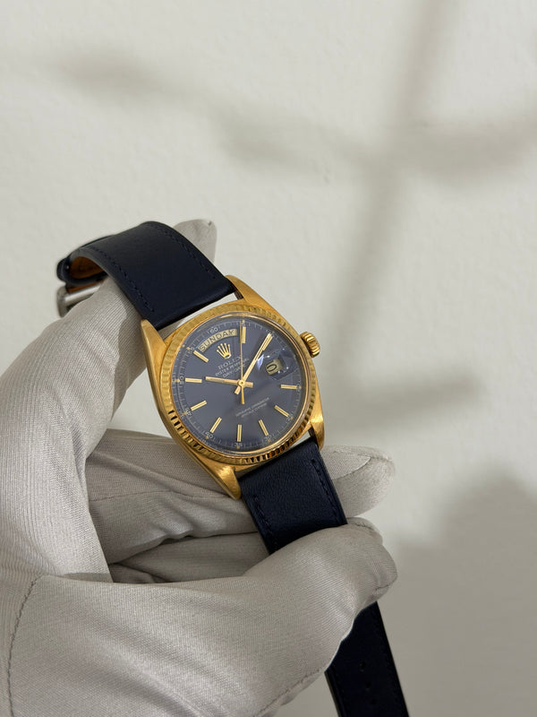 Rolex Watch Day-Date 1803 - Yellow Gold - Matte Blue Dial - Watch Only - ca. 1973
