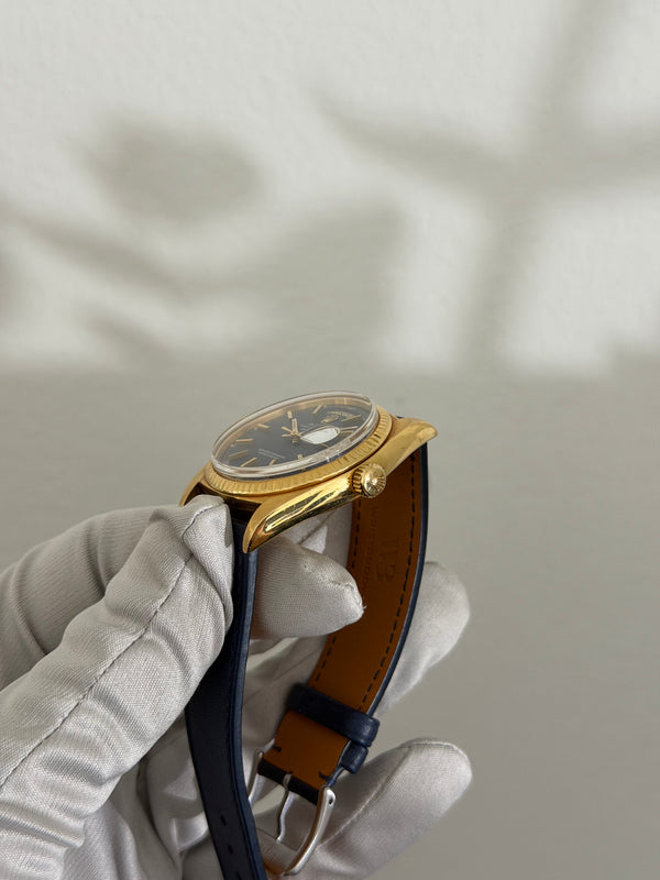 Rolex Watch Day-Date 1803 - Yellow Gold - Matte Blue Dial - Watch Only - ca. 1973