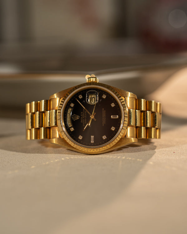 Rolex Day-Date 18038 – Black Diamond Dial (ca. 1987)