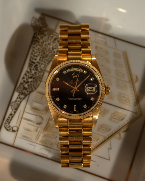 Rolex Day-Date 18038 – Black Diamond Dial (ca. 1987)