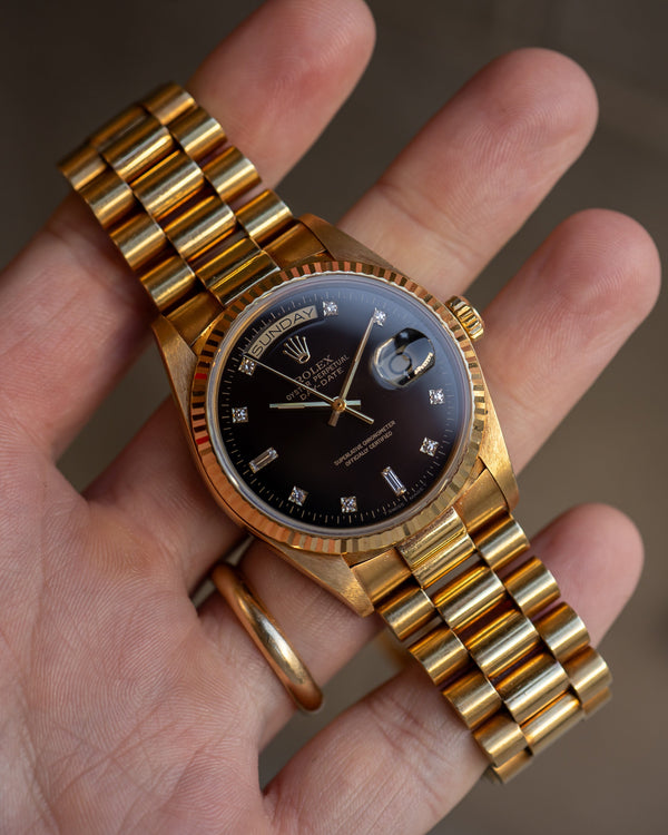 Rolex Day-Date 18038 – Black Diamond Dial (ca. 1987)