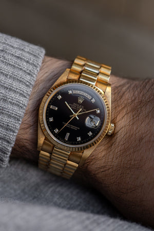 Rolex Day-Date 18038 – Black Diamond Dial (ca. 1987)