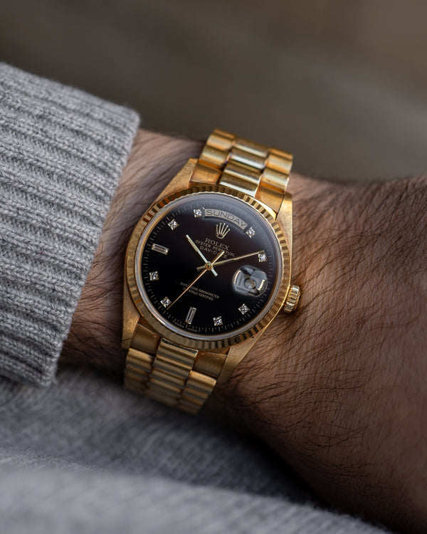 Rolex Day-Date 18038 – Black Diamond Dial (ca. 1987)