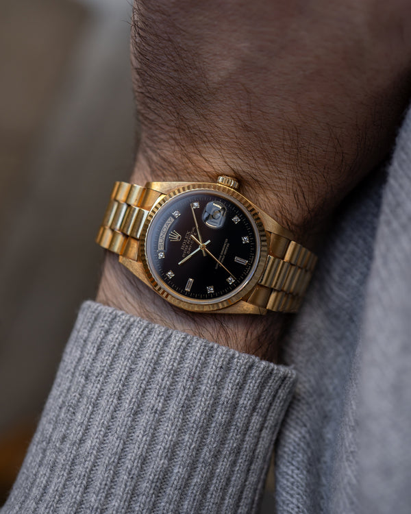 Rolex Day-Date 18038 – Black Diamond Dial (ca. 1987)