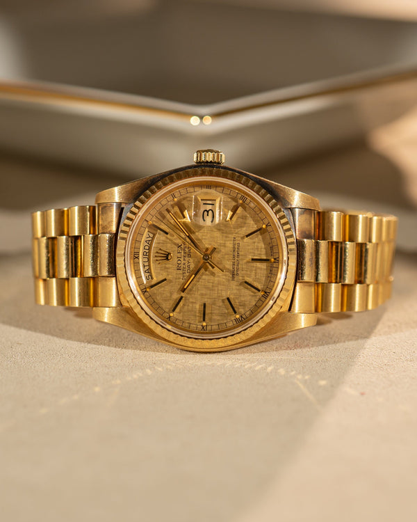 Rolex Day-Date 18038 – Linen Dial – Unpolished (ca. 1984)