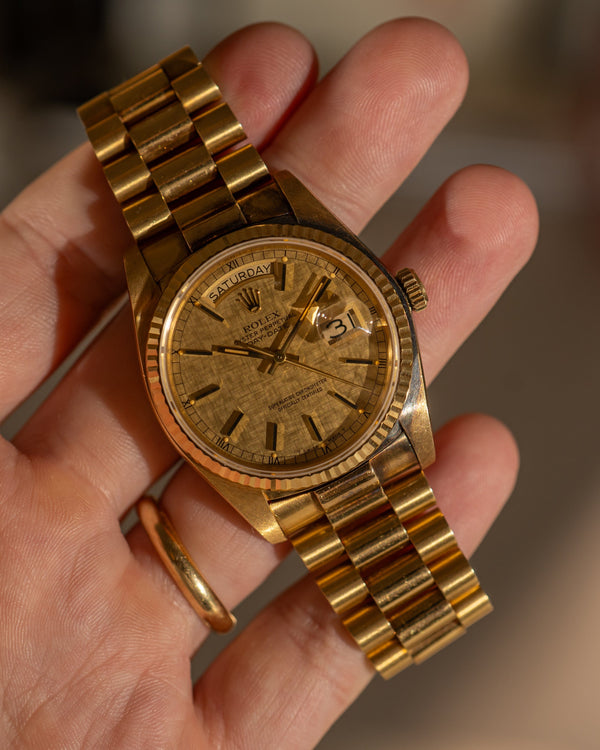 Rolex Day-Date 18038 – Linen Dial – Unpolished (ca. 1984)