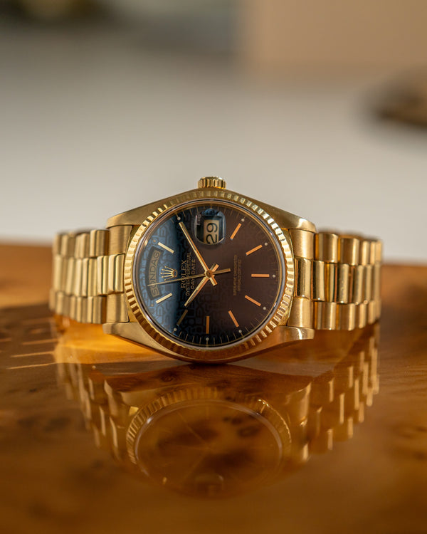 Rolex Watch Day-Date 18038 - Yellow Gold - Blue Jubilee Dial - Watch Only (1979)