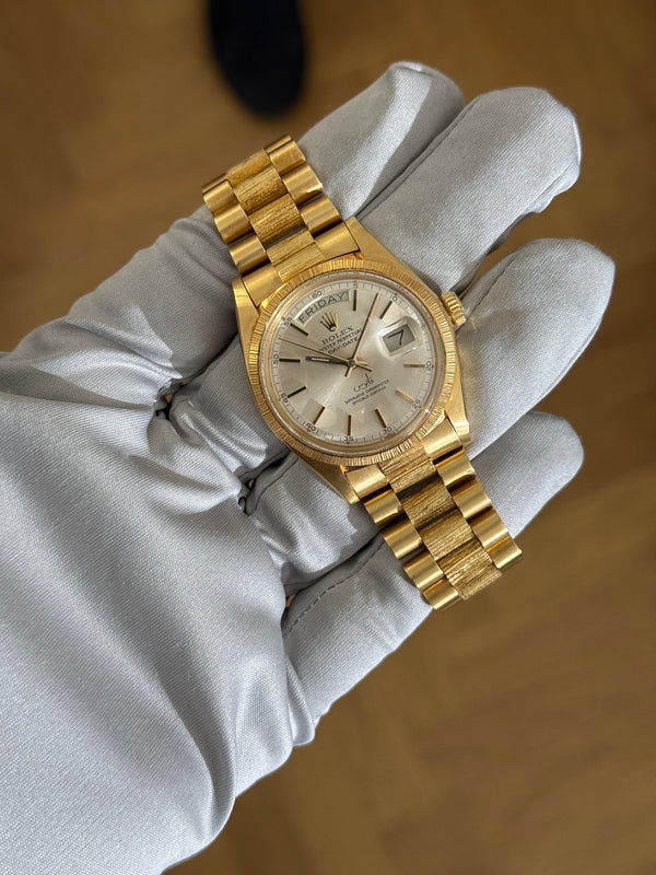 Rolex Watch Day-Date 1807 - Qaboos Dial - Bark Finish - Watch Only (1973)