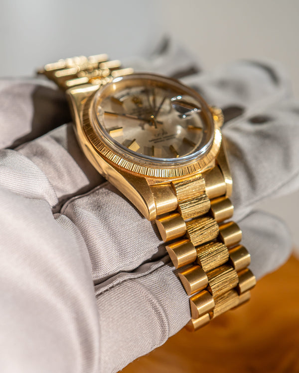 Rolex Watch Day-Date 1807 - Qaboos Dial - Bark Finish - Watch Only (1973)
