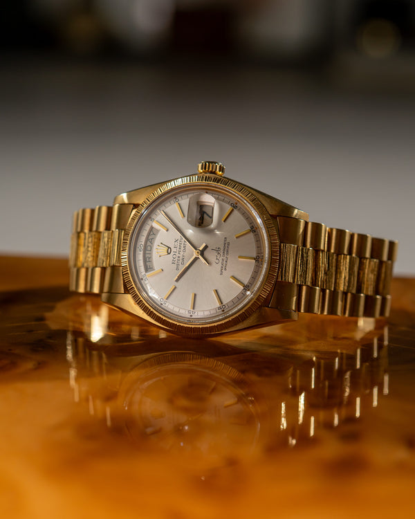 Rolex Watch Day-Date 1807 - Qaboos Dial - Bark Finish - Watch Only (1973)