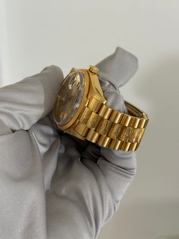 Rolex Watch Day-Date 1807 - Qaboos Dial - Bark Finish - Watch Only (1973)