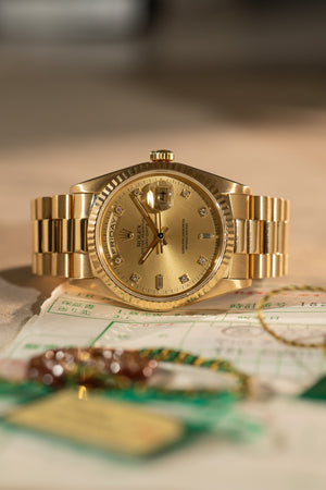 Rolex Day-Date 18238 – Champagne Diamond Dial (ca. 1990)