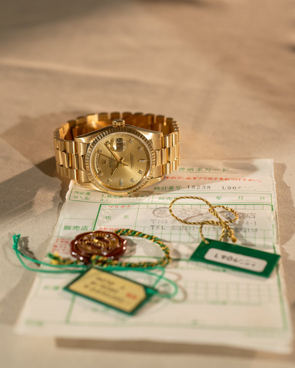 Rolex Day-Date 18238 – Champagne Diamond Dial (ca. 1990)